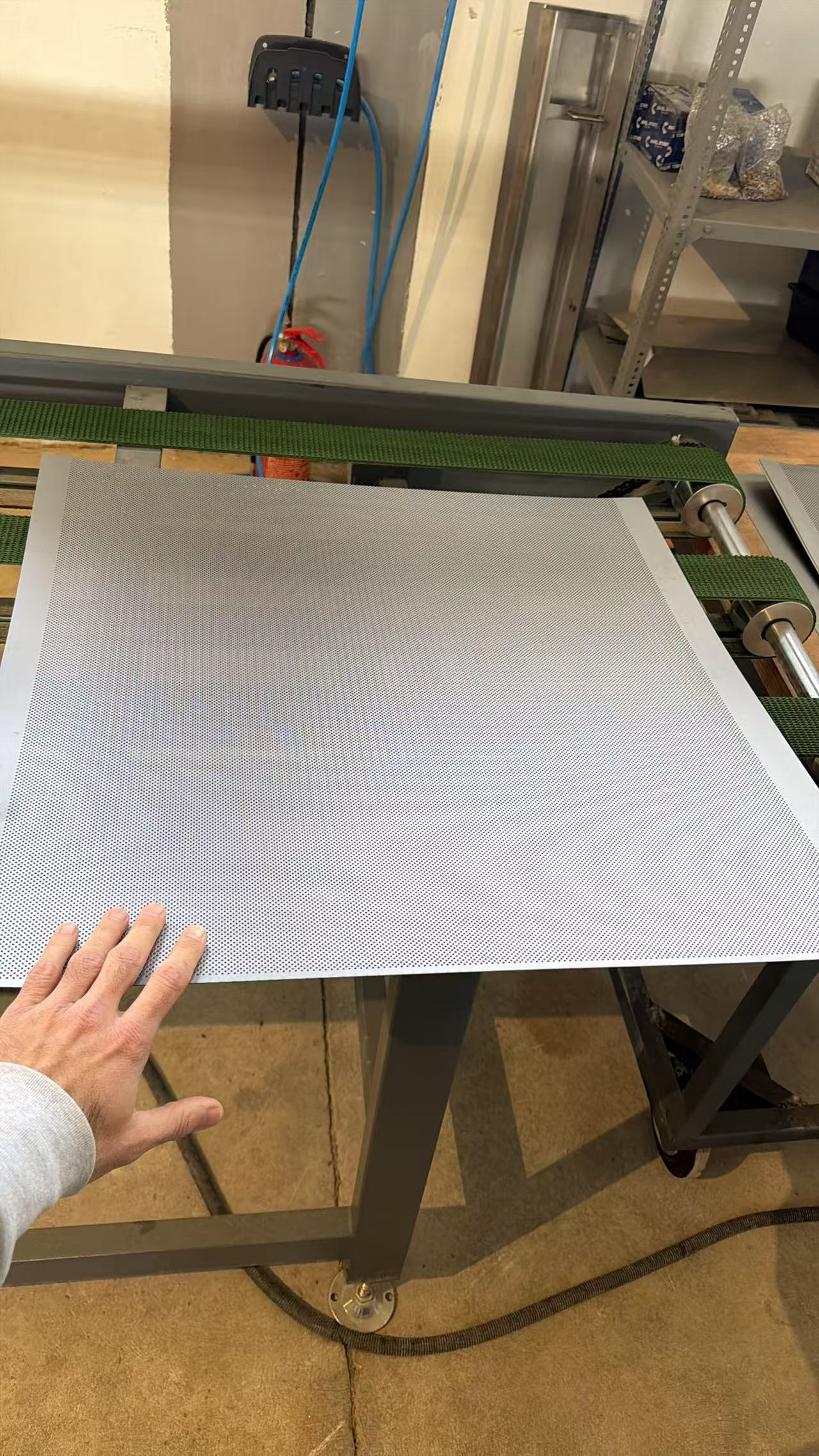 CNC leveling machine in production at a customer site