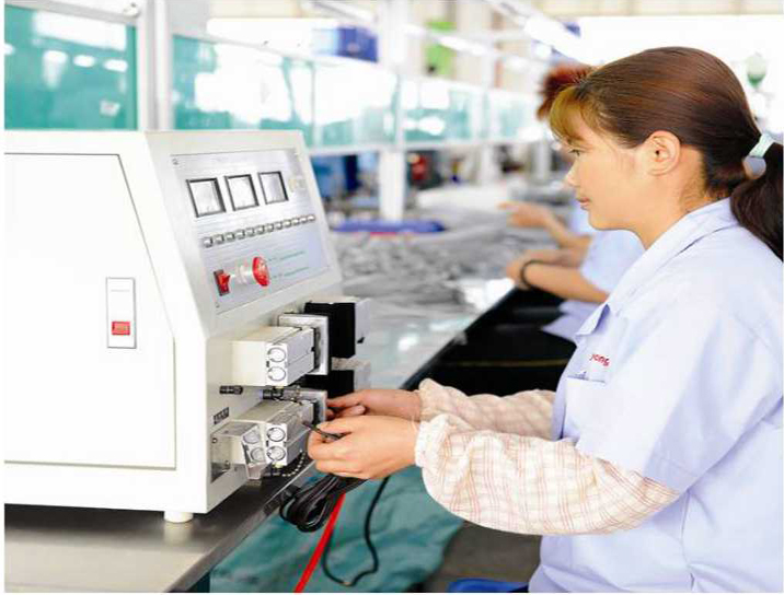 Electrical power line testing of assembled wire harnesses before shipment