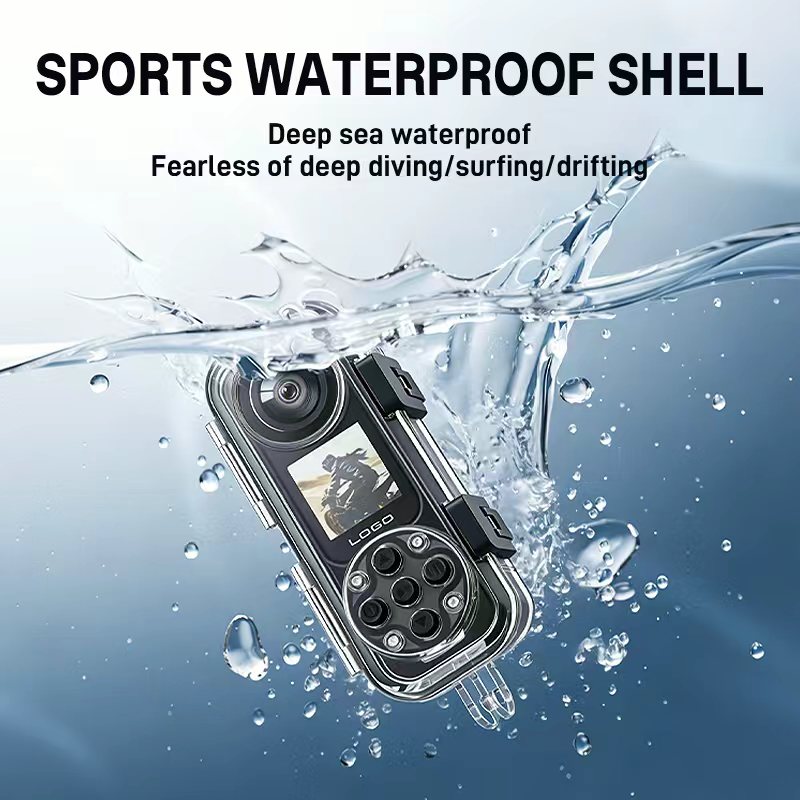 Professional waterproof action camera for underwater diving and snorkeling scenarios