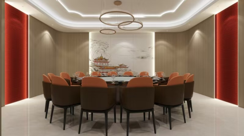 PVC partition wall panel in an interior building decoration project