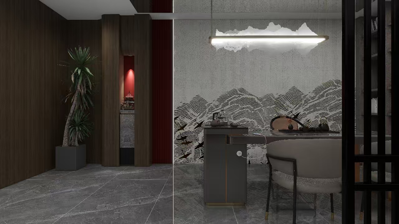 PVC wall panel application in a modern interior