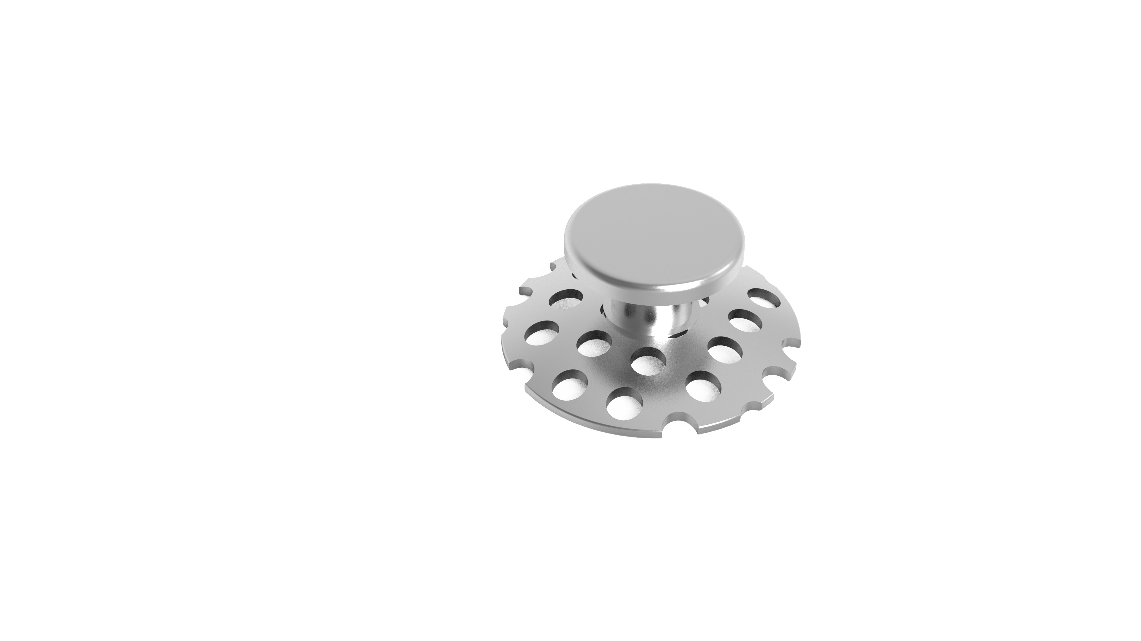 Lingual Button (round base with hole)