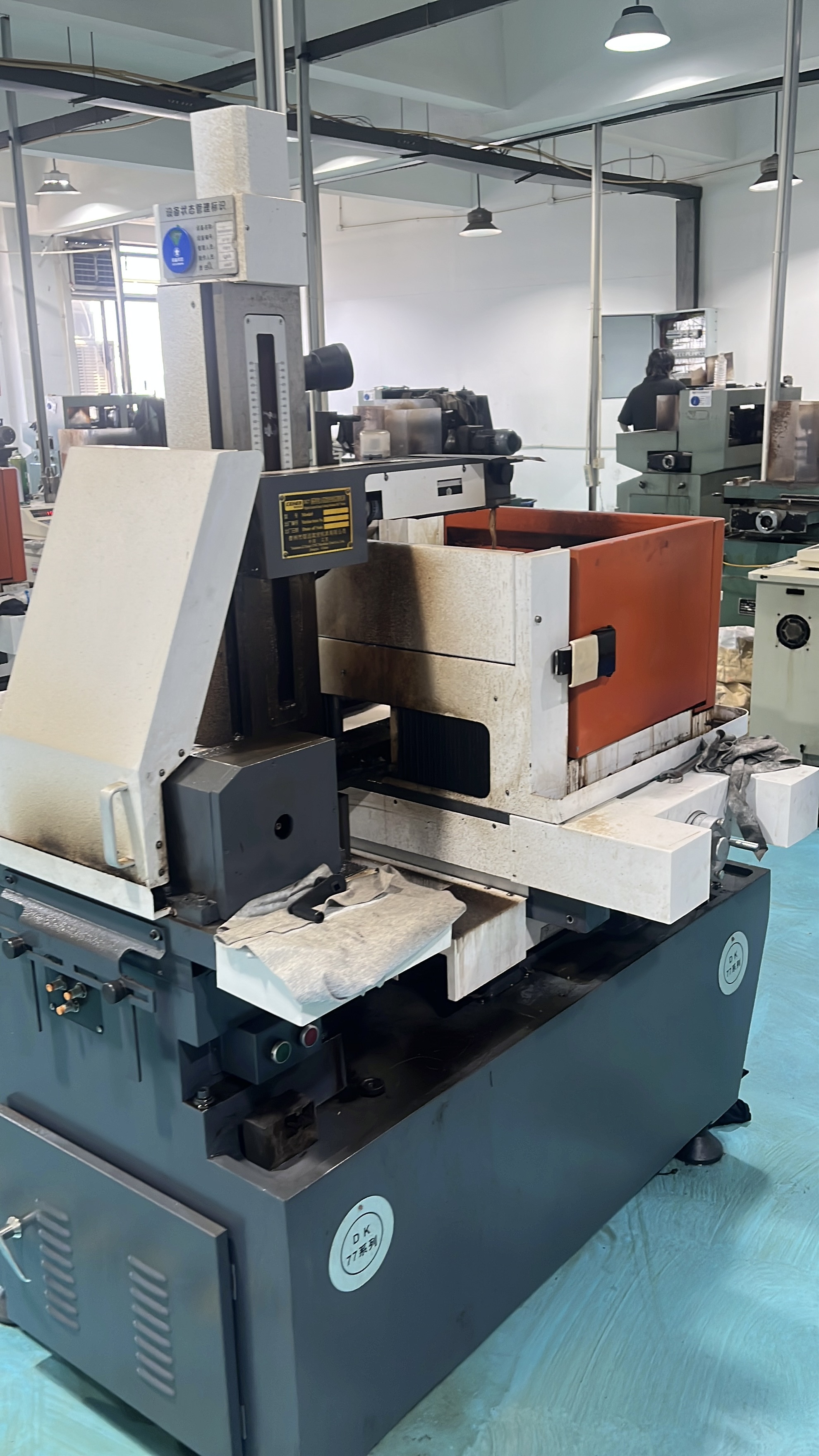 Wire-cut EDM process step used when forming stainless steel orthodontic pliers and hand instruments