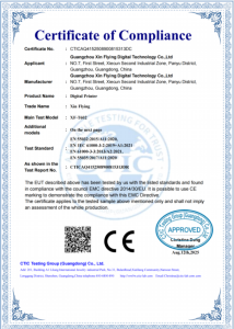 CE Certificate of Compliance