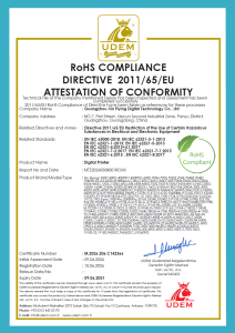 RoHS Compliance Certificate