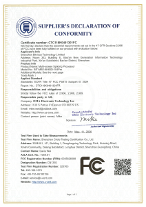 FCC SUPPLIER'S DECLARATION OF CONFORMITY