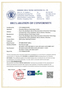 RoHS DECLARATION OF CONFORMITY