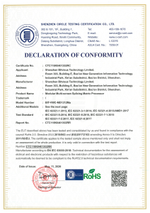 RoHS DECLARATION OF CONFORMITY