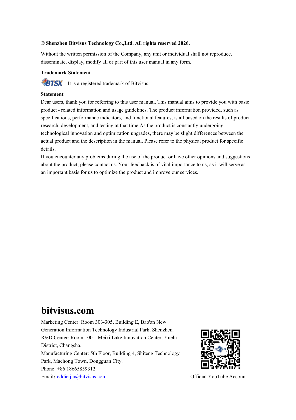 BIT-VWC-218Pro-User Manual-Copyright