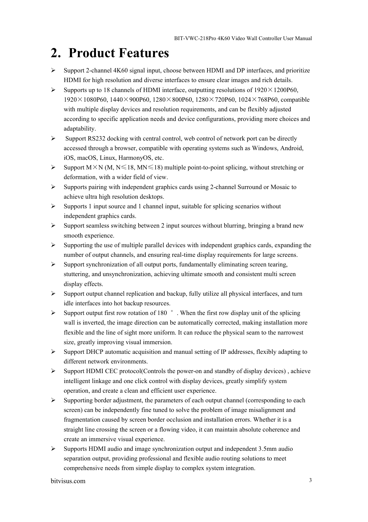 BIT-VWC-218Pro-User Manual-Product Features