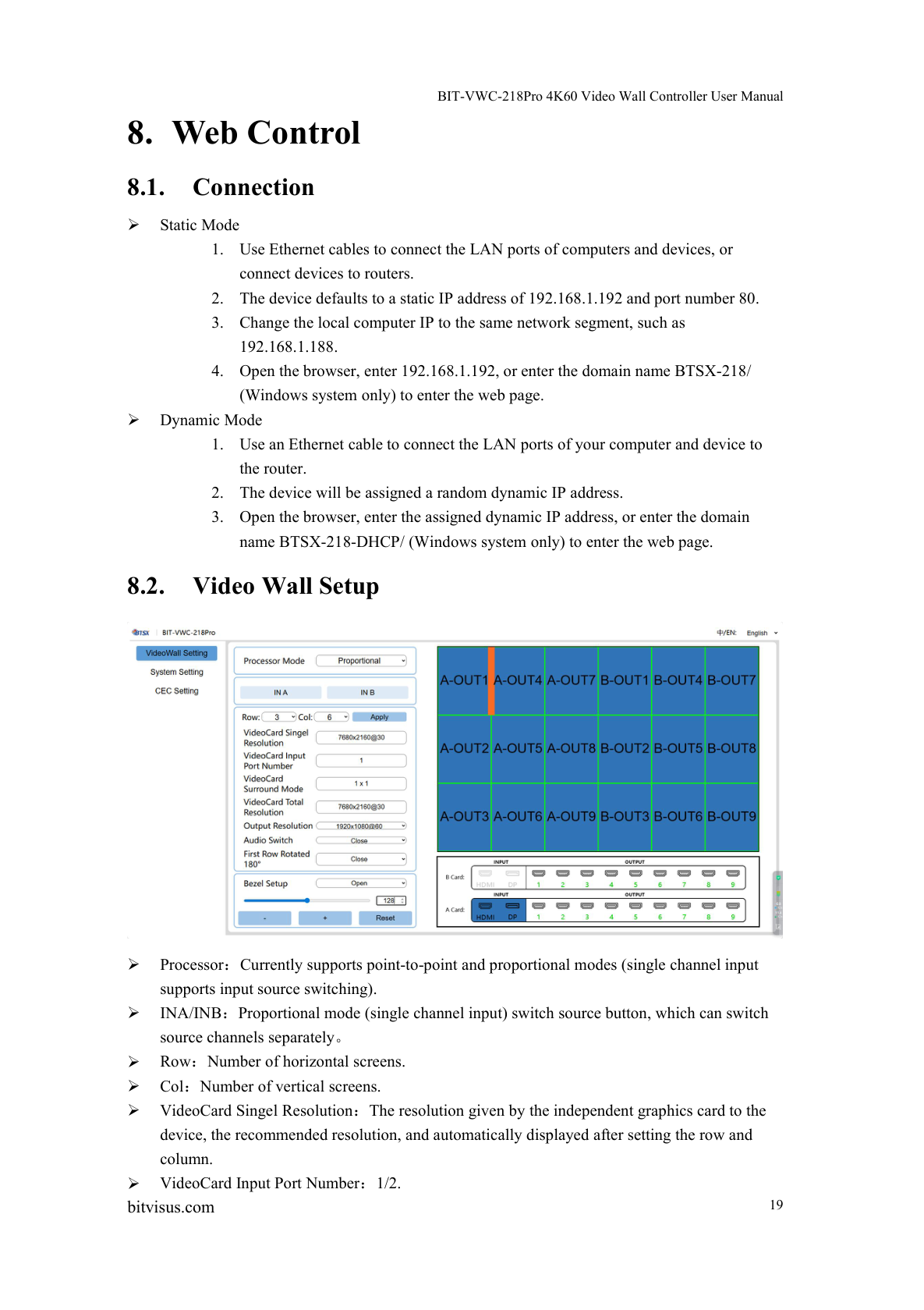 BIT-VWC-218Pro-User Manual-Video Wall Setup