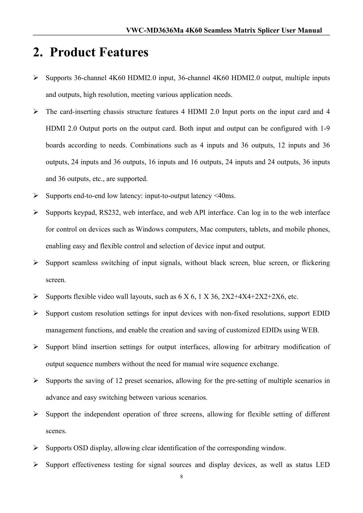BIT-VWC-MD3636Ma-User Manual-Product Features