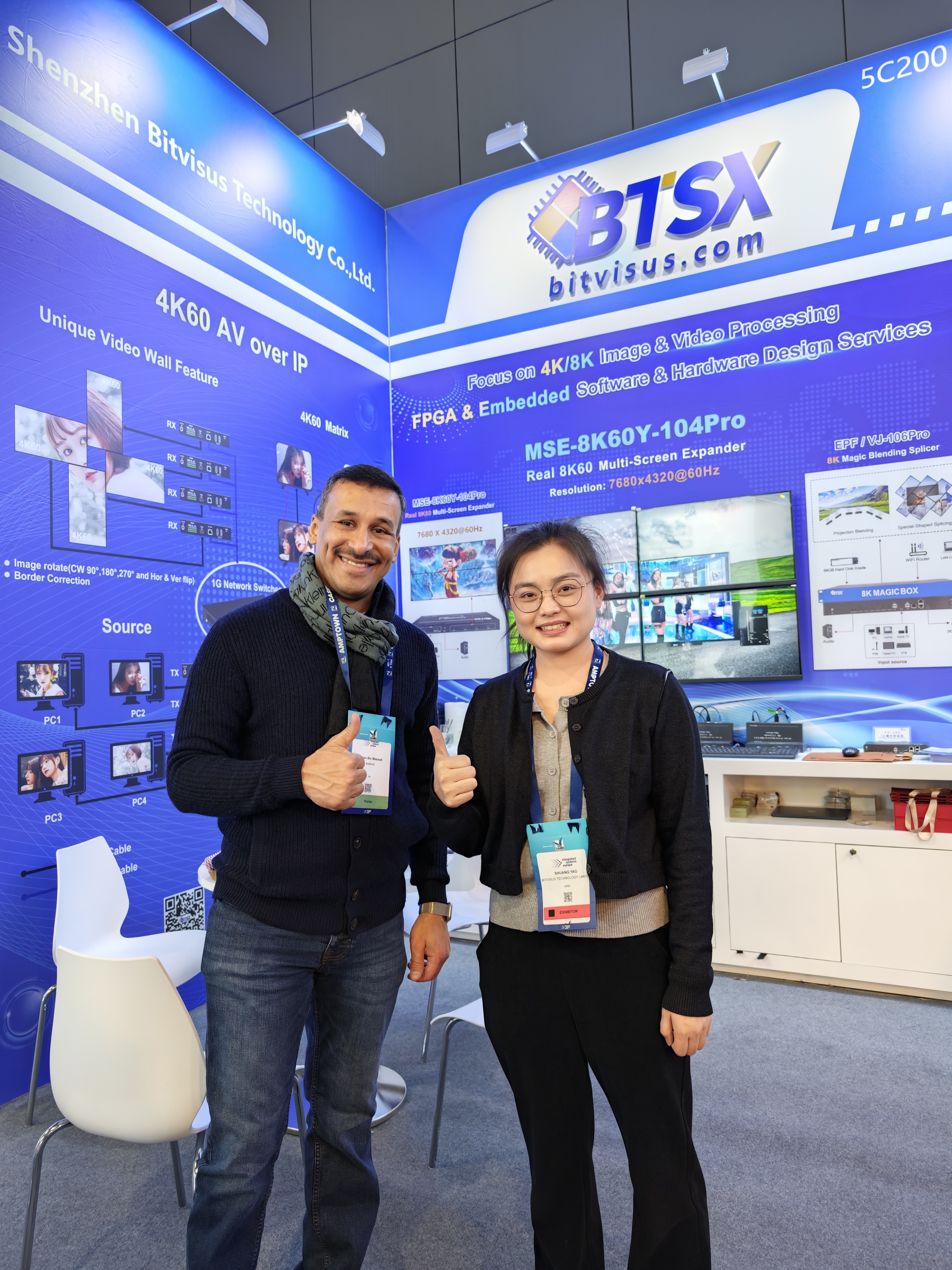 Bitvisus team presenting video wall controller and multi-screen expander solutions at an industry exhibition