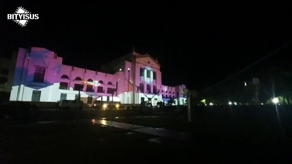 Blended multi-projector image produced from a single 4K source over HDBaseT extension in Romania