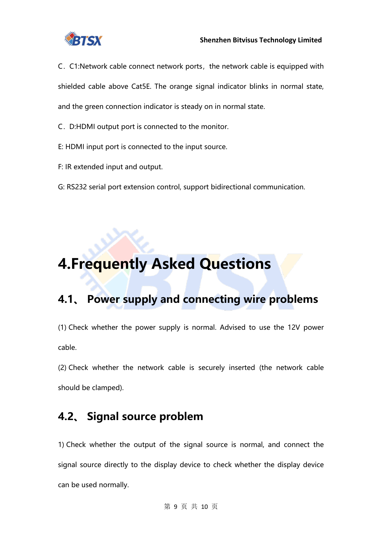 BIT-Ex-HDBT-150-User Manual-Panel Description and FAQ_09