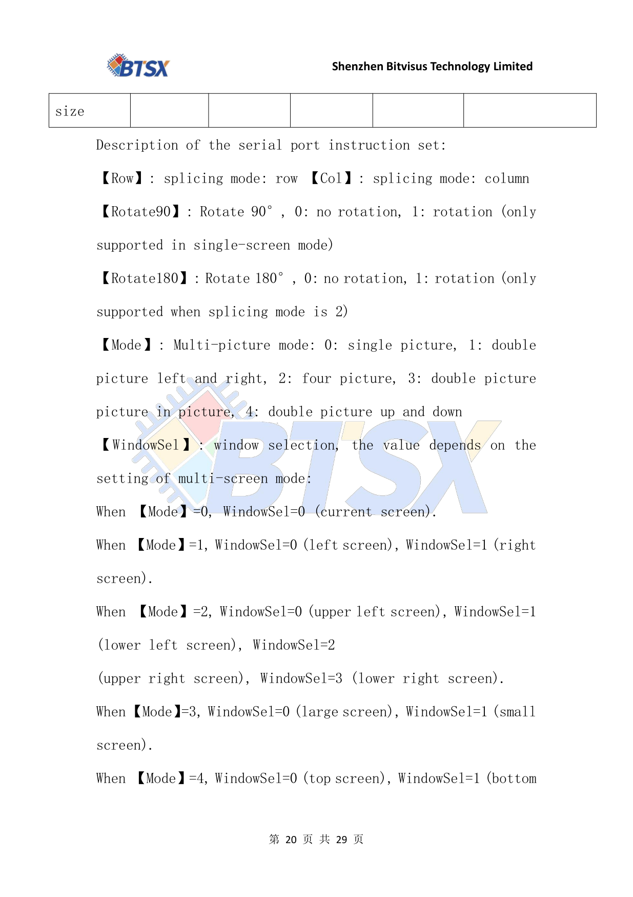 BIT-VWC-409R-User Manual-Serial Port Instruction Set_20