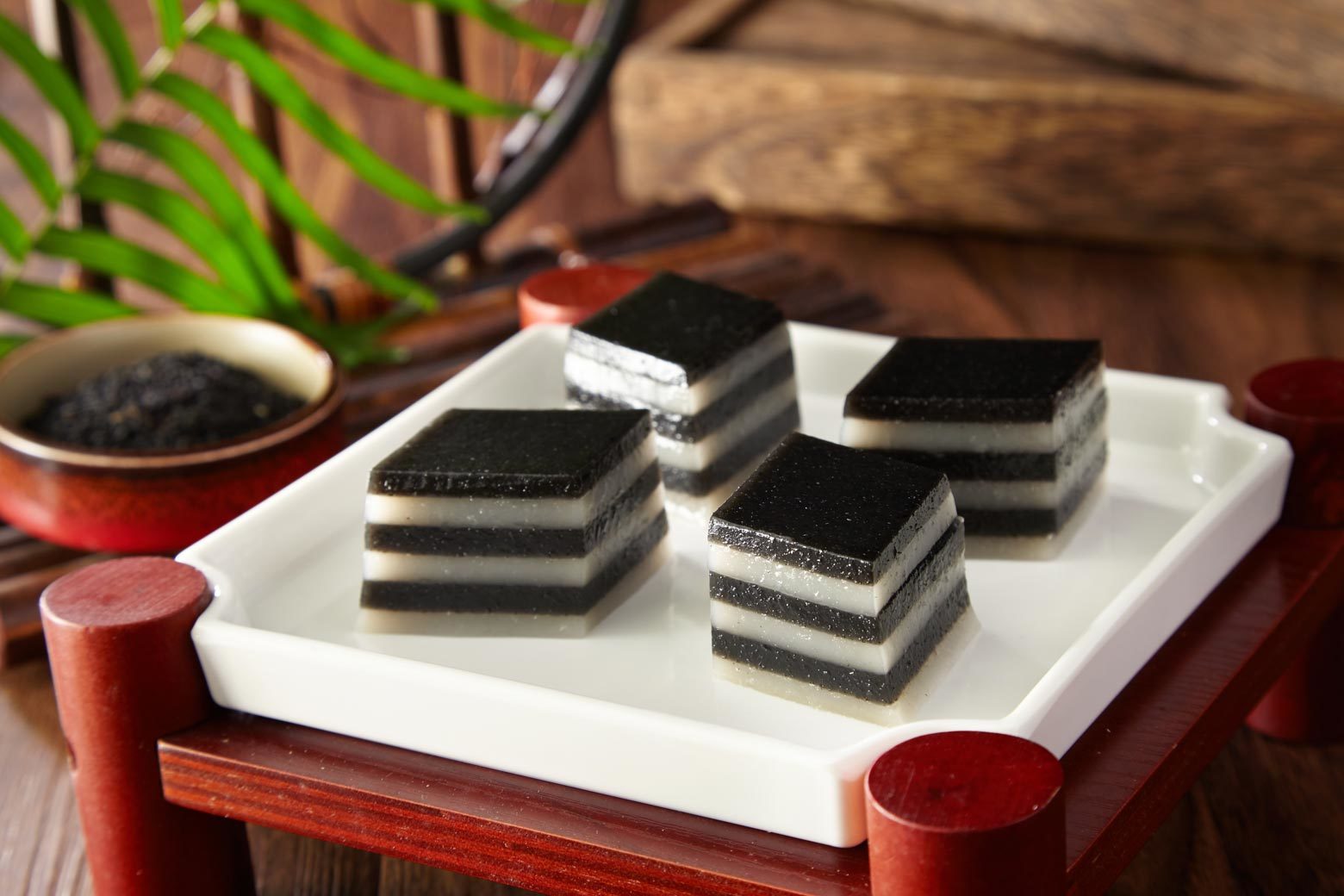 Steamed Black Sesame Kuih