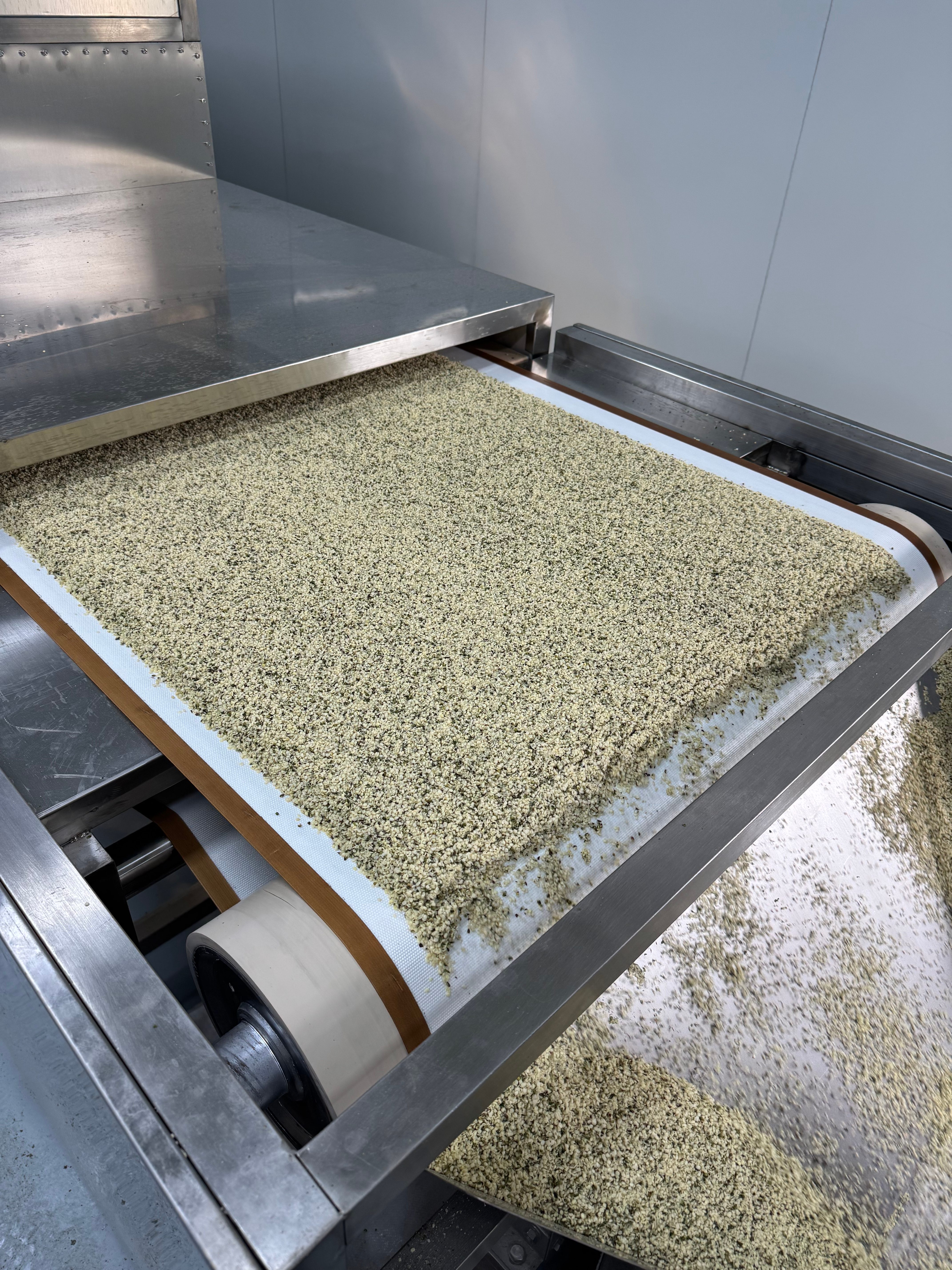 Hemp seed processing in a food factory