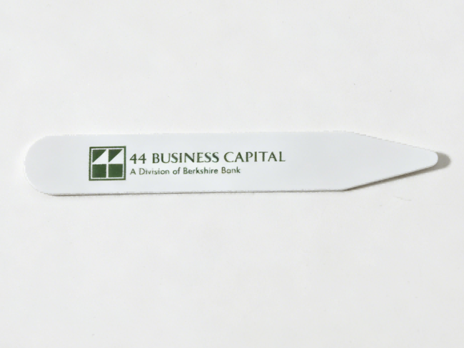 White PVC collar stay product for shirt packaging collar support