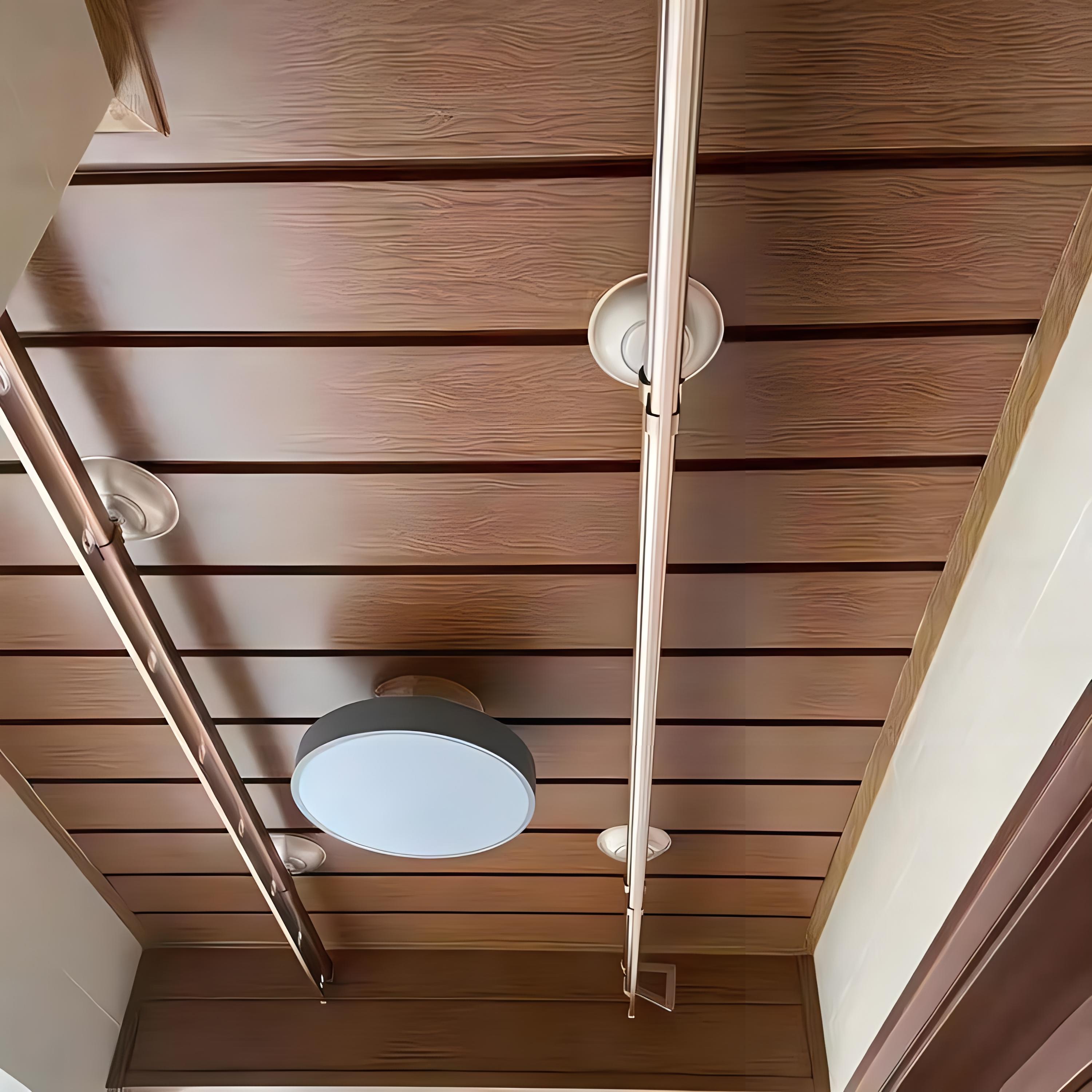 PVC ceiling panel installation in an interior project where moisture resistance and panel alignment are checked