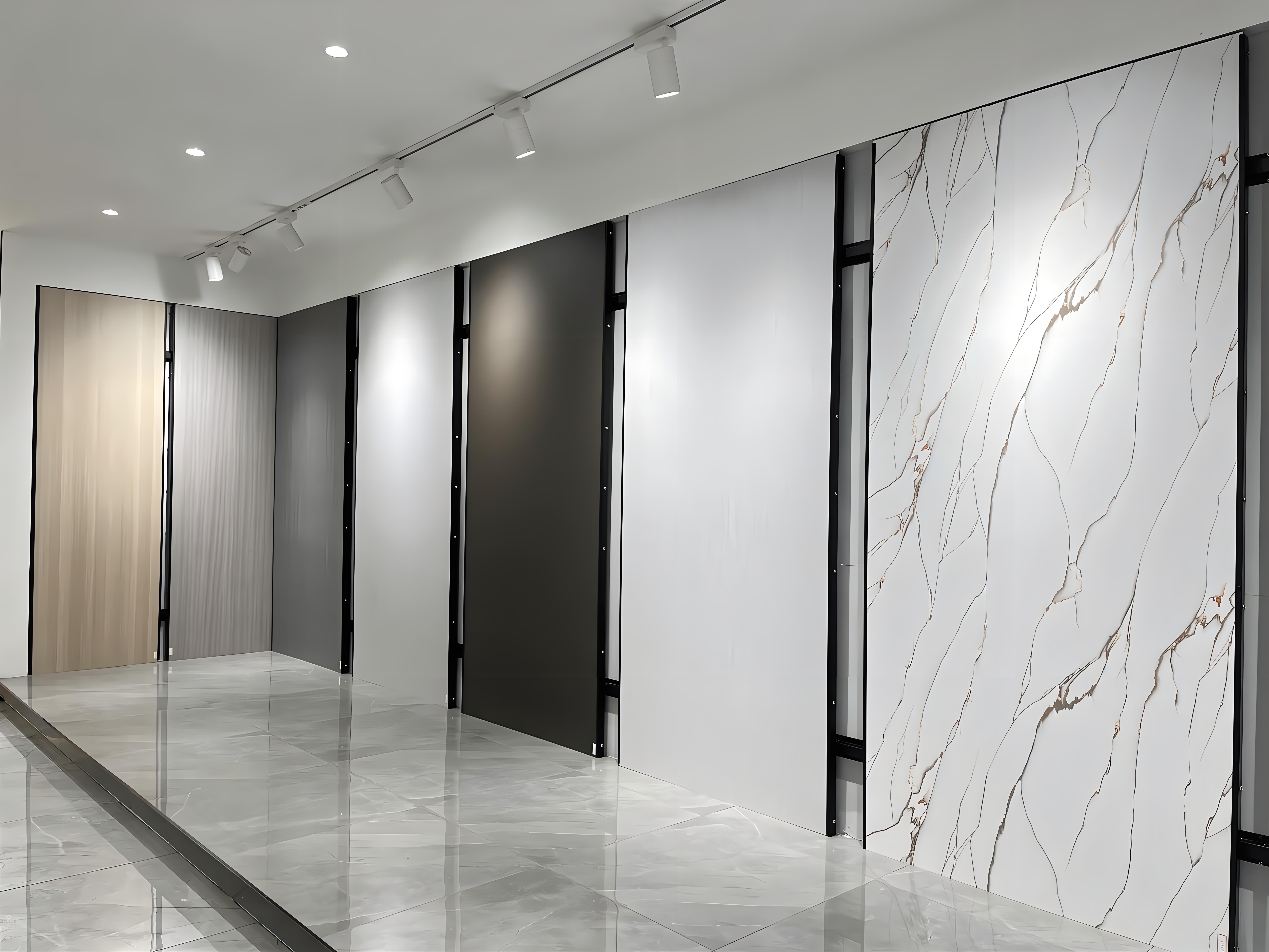 PVC wall panel installation in an interior fit-out project