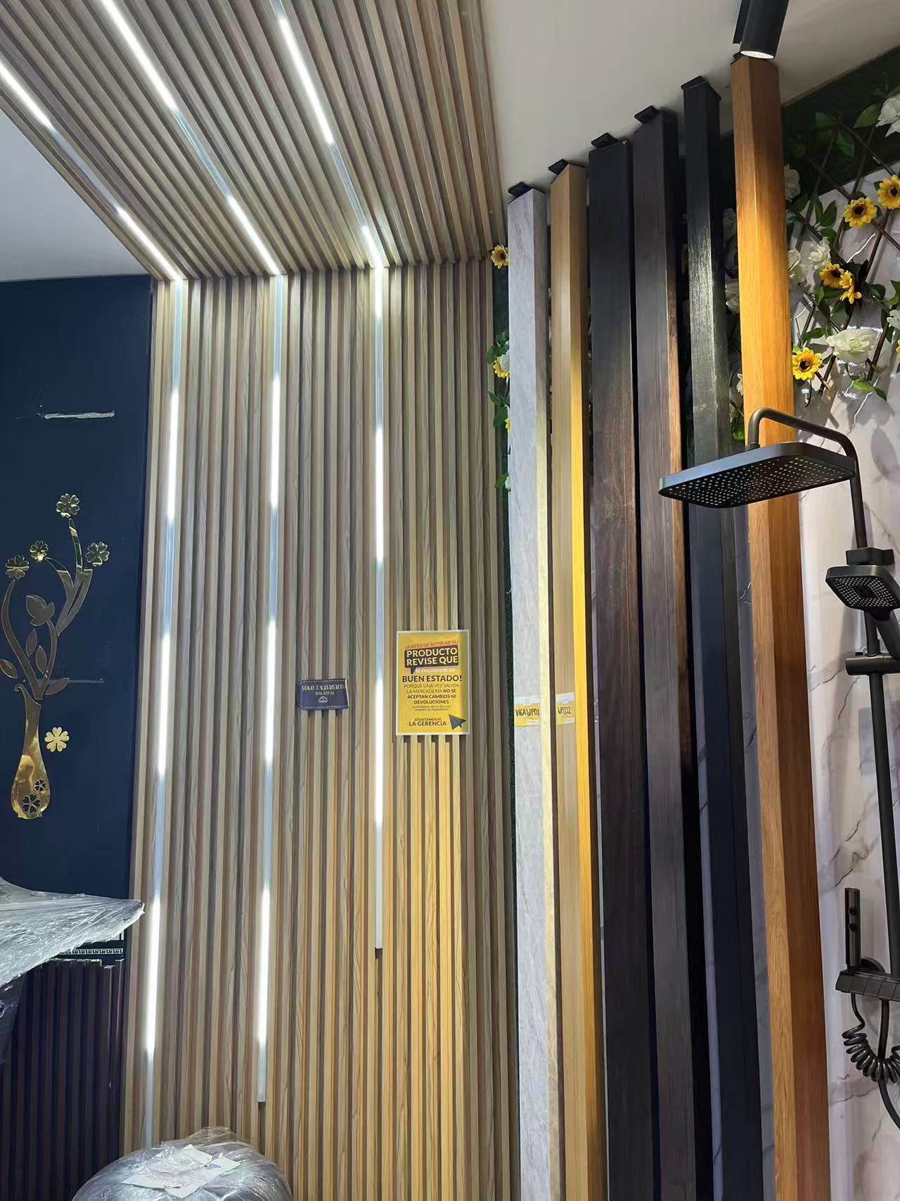 PVC marble sheets and WPC wall panels used in retail and commercial store interiors