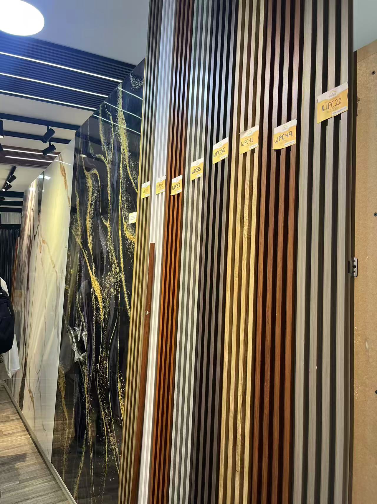 YIKE decorative panels applied in a commercial retail interior in Ecuador