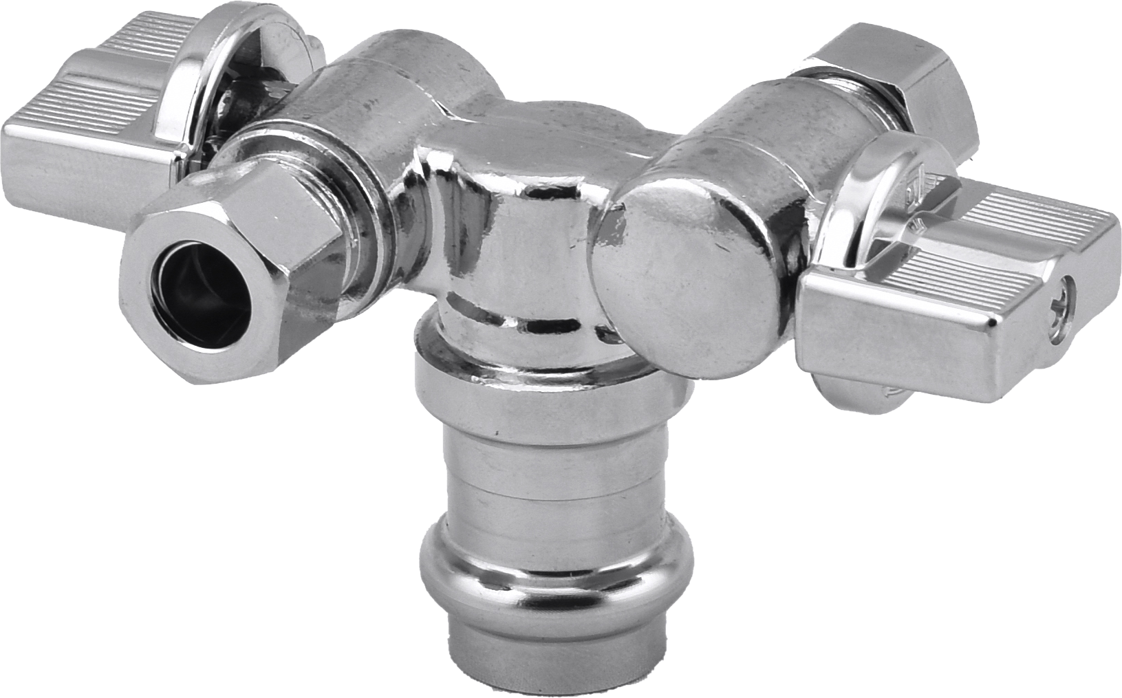 Dual outlets Press x Compression Angle Valve