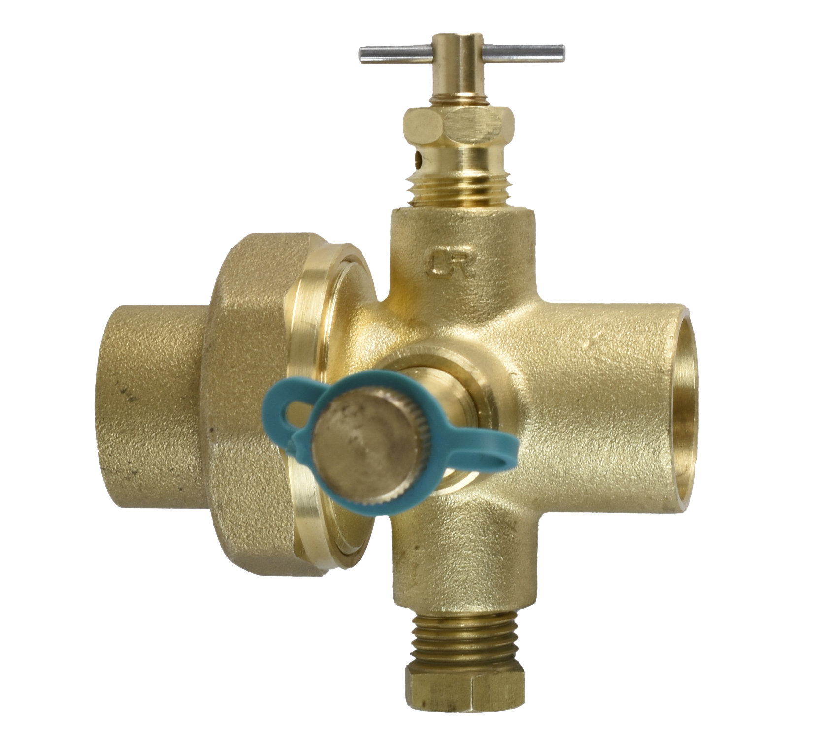 Manual balancing valve in an HVAC mechanical room