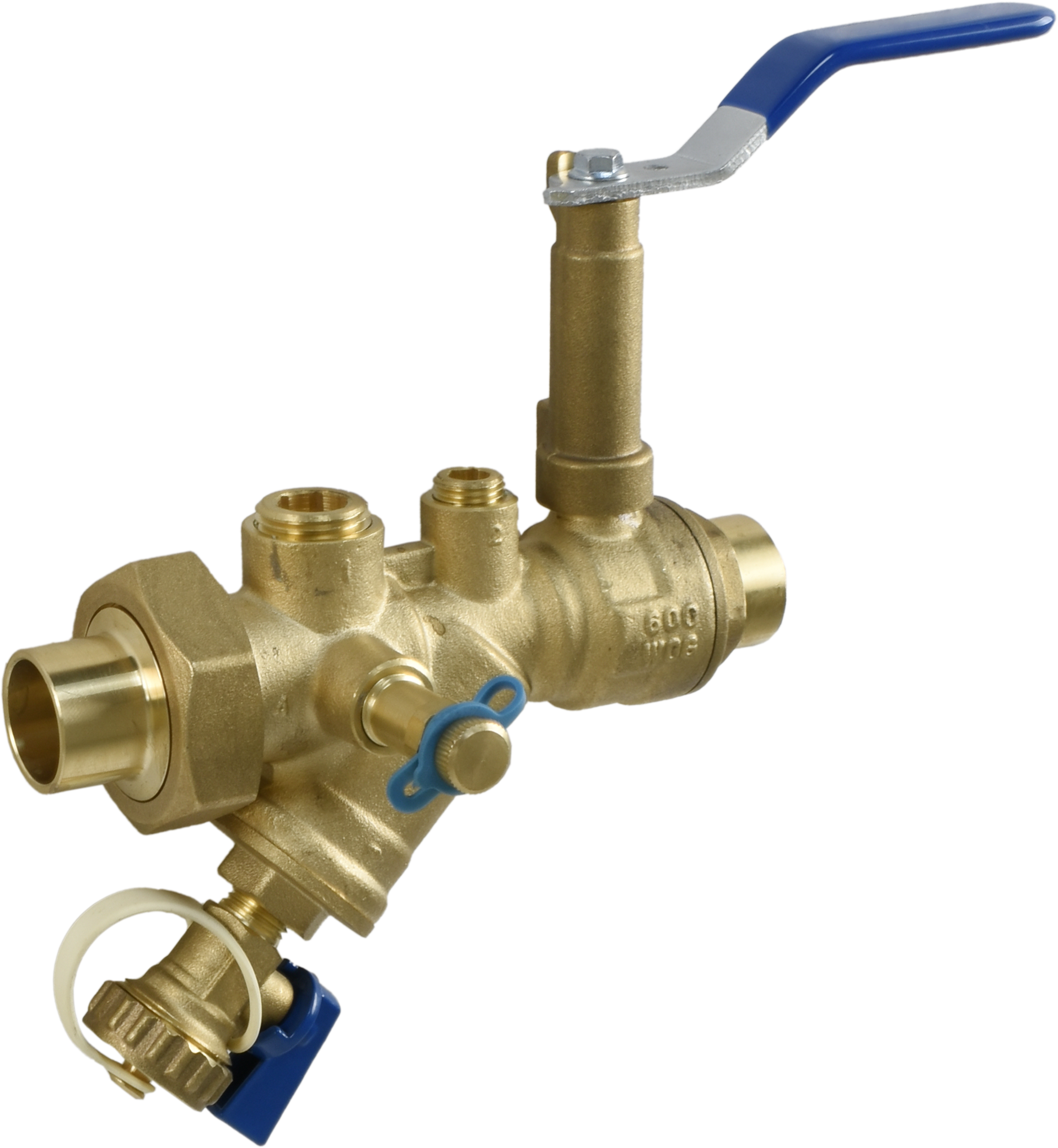 Brass manual balancing valve in underfloor heating manifold