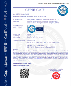 Certificate‑Electromagnetic Compatibility (EMC)