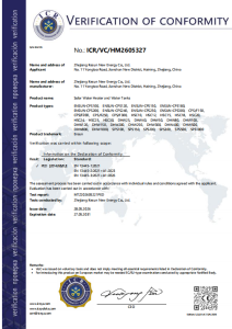 VERIFICATION OF CONFORMITY (PED)