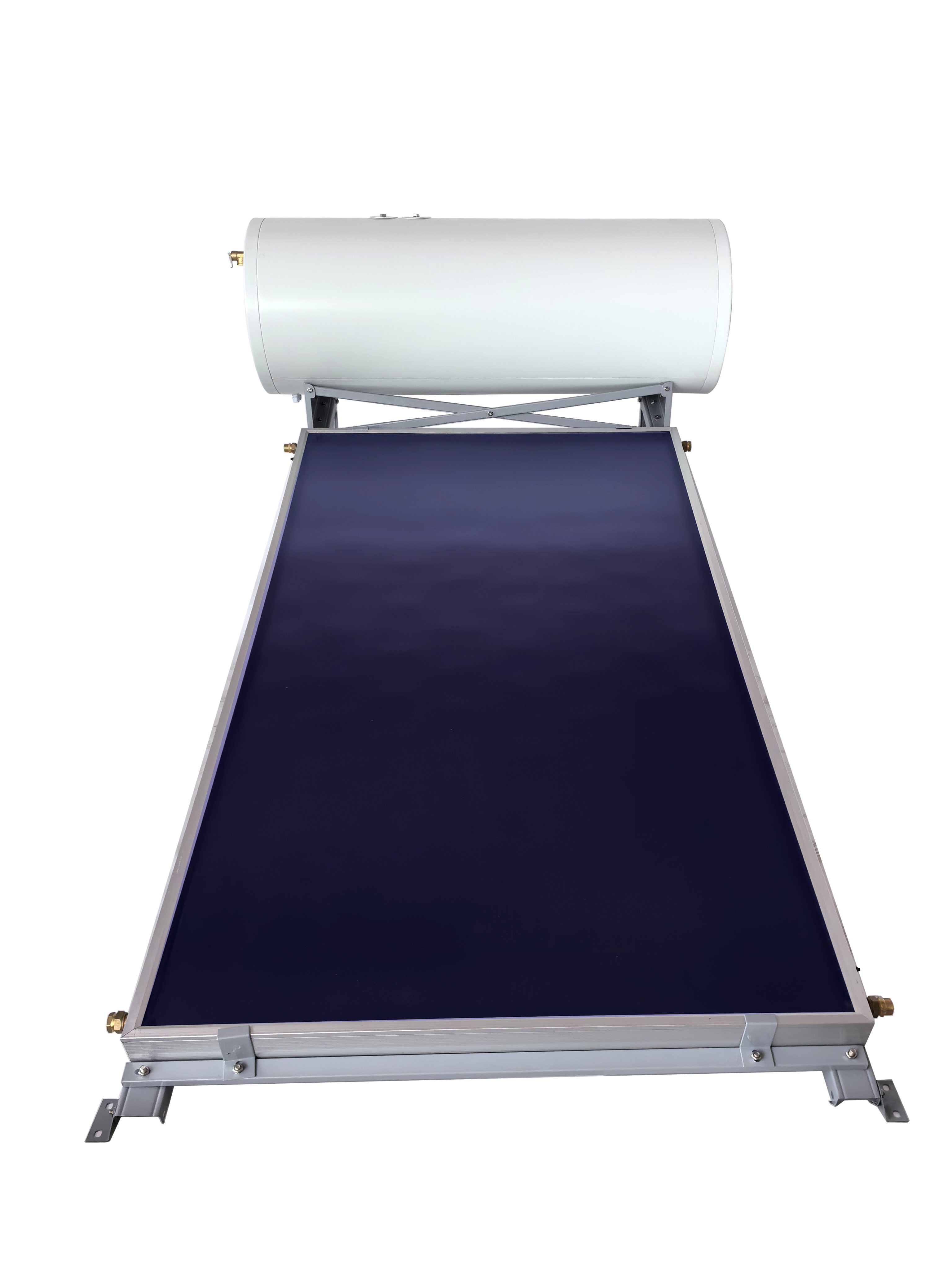 Flat-collector indirect solar water heater system for houses and hotels