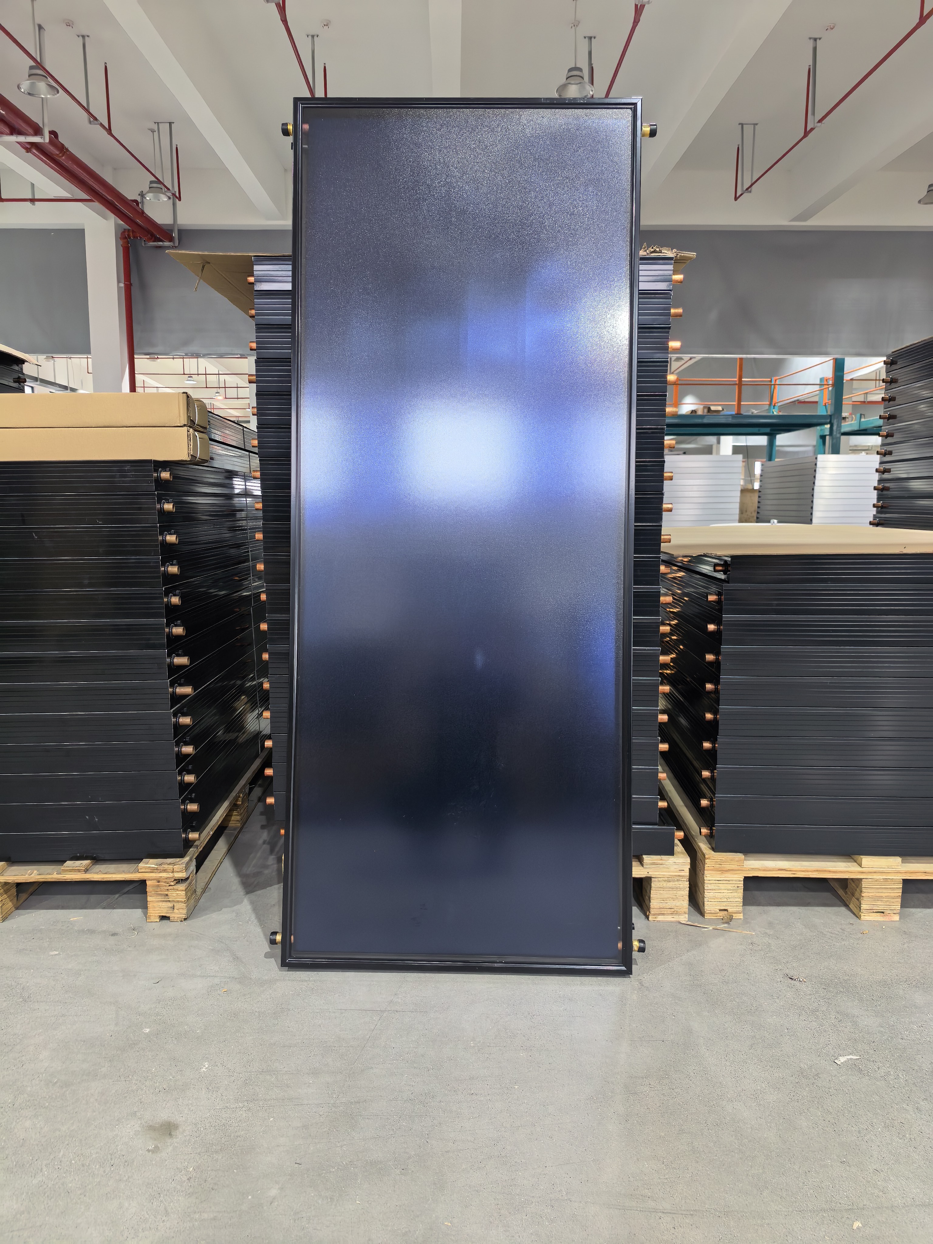 Flat plate solar collector panel for pool, housing and hot water applications