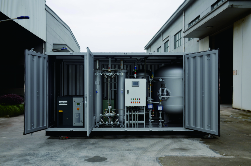Movable container nitrogen generator for remote industrial applications