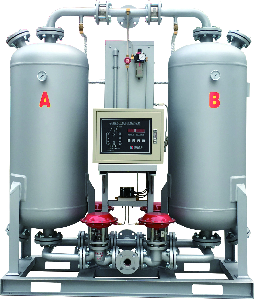 Heated compressed air dryer