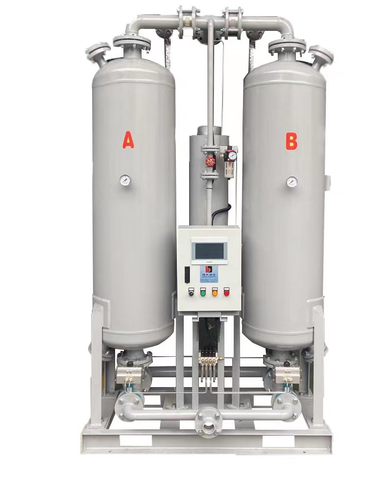 Heated compressed air desiccant dryer