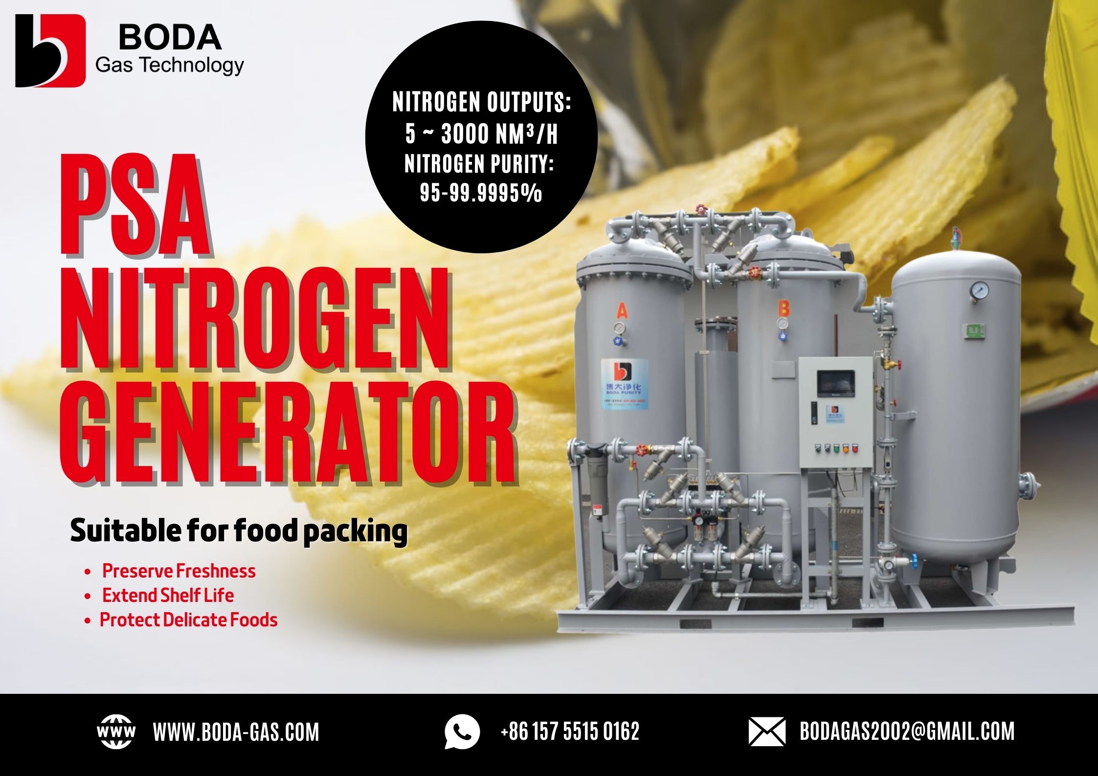Nitrogen generator for Food industry