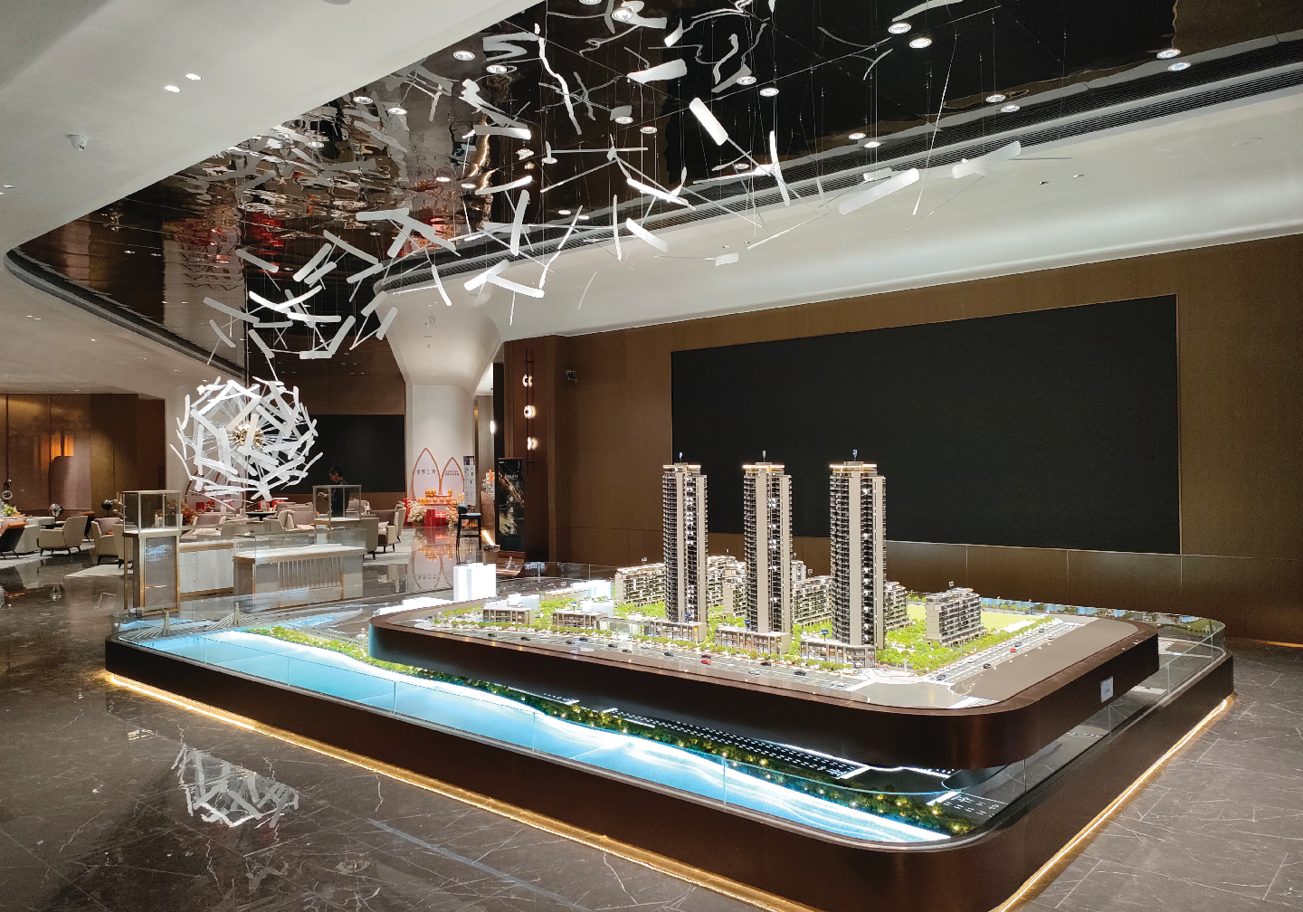 Residential development architectural model displayed for real estate sales and project presentation