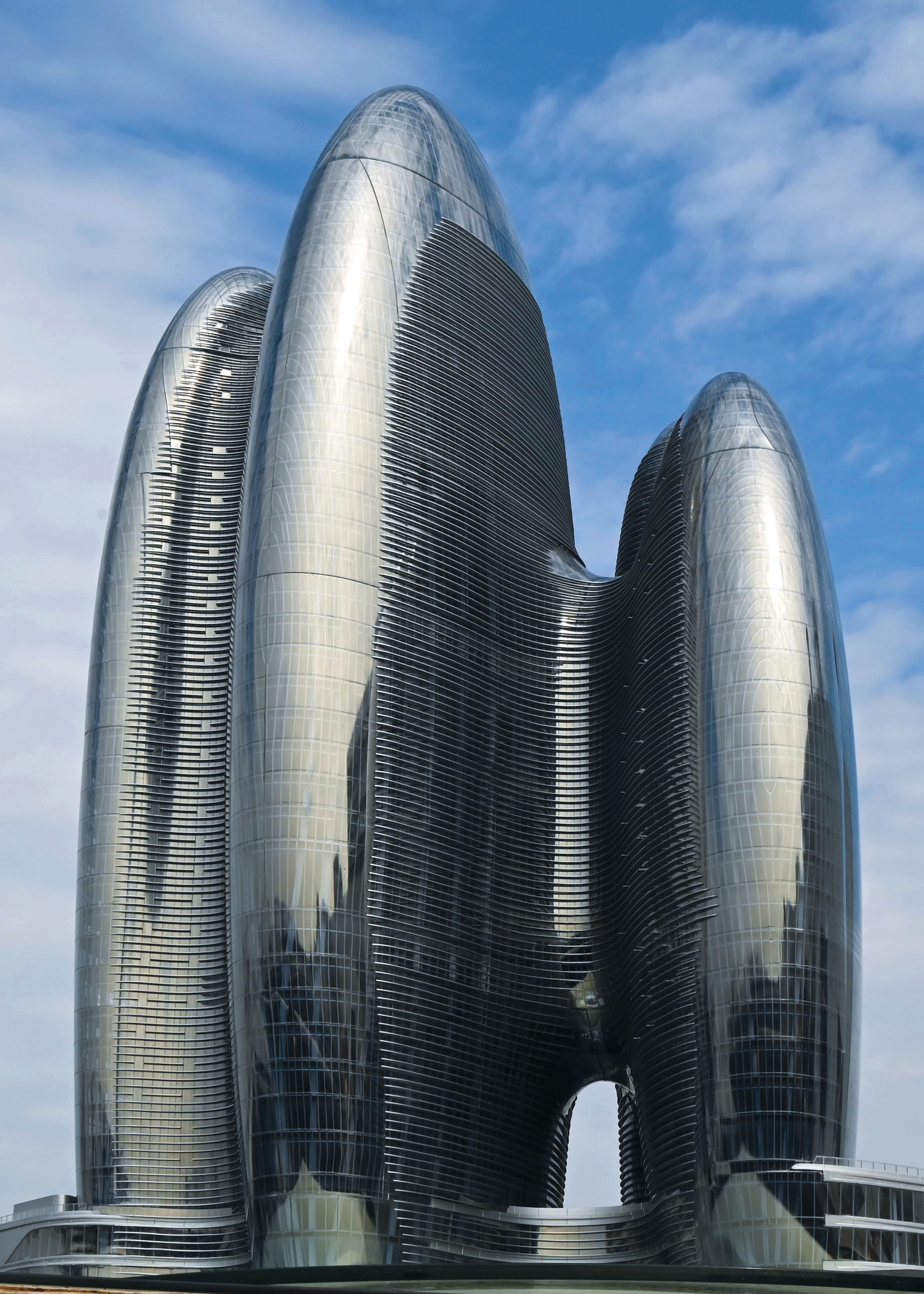 High-detail architectural window display model with curved facade geometry and fine surface finishing