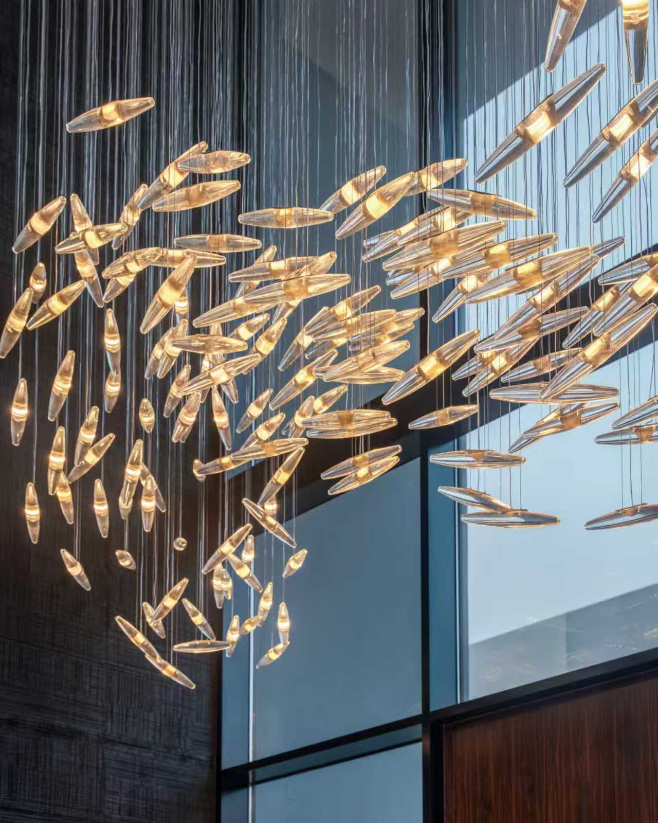 glass chandelier villa