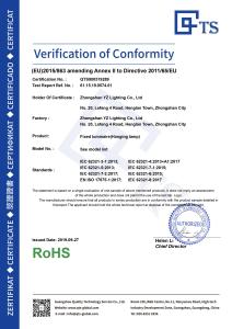 CE‑RoHS Verification of Conformity