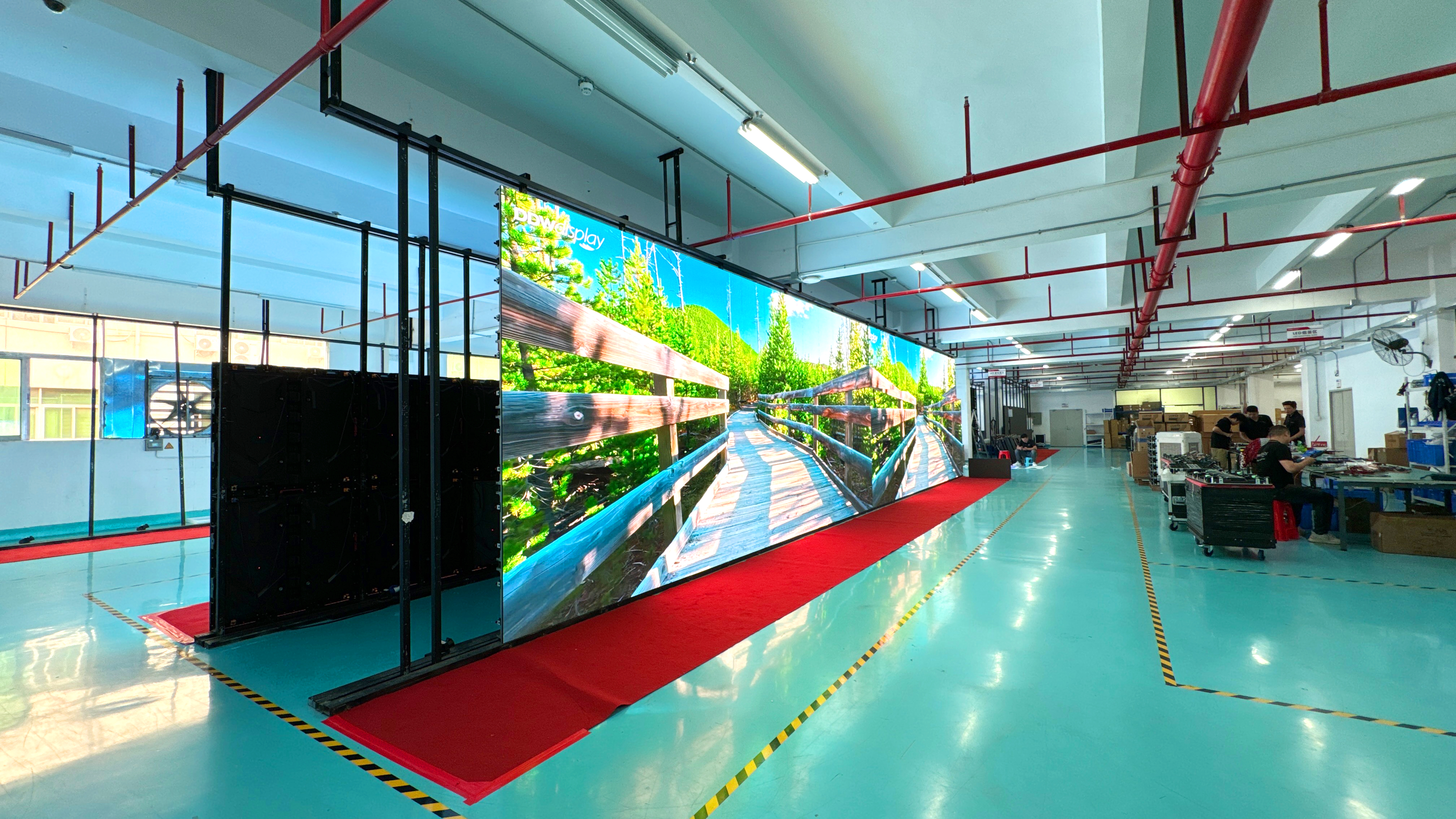 Aging test area inside DDW Display manufacturing facility in Shenzhen