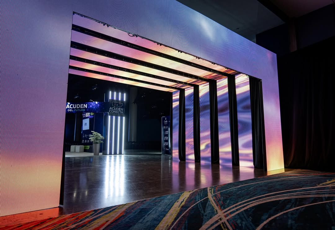 Exhibition and event venue where portable and rental LED displays are used