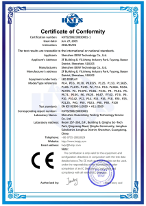 Certificate of Conformity (CE‑EMC, Directive 2014/35/EU)