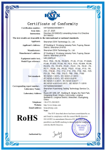 Certificate of Conformity (EU RoHS 2.0)