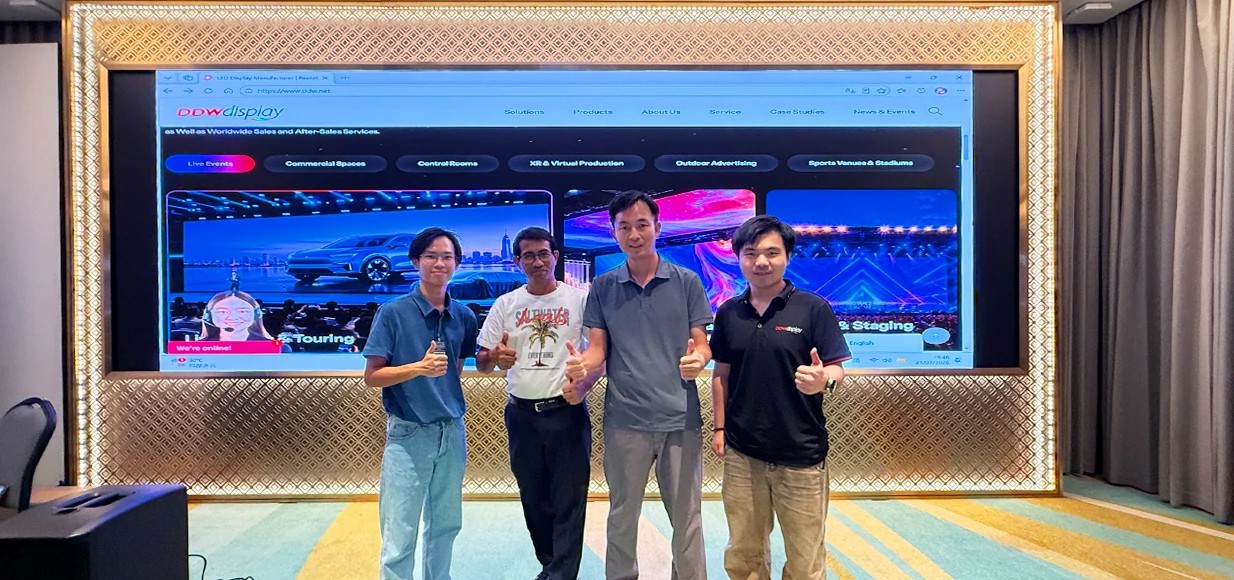 Fine-pitch COB LED video wall in a professional room used for continuous data and video display