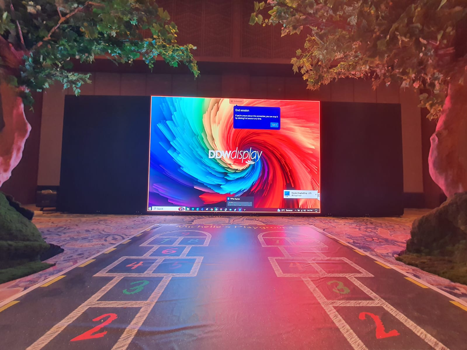 27㎡ A Series P2.604 rental LED display installed in a hotel lobby in Indonesia