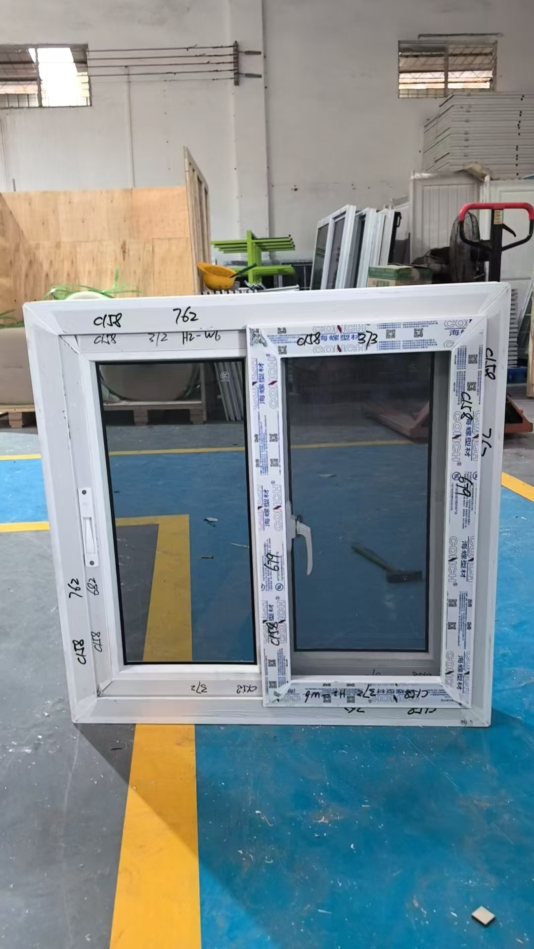 UPVC 88-Series sliding window with fly screen for residential and commercial construction projects