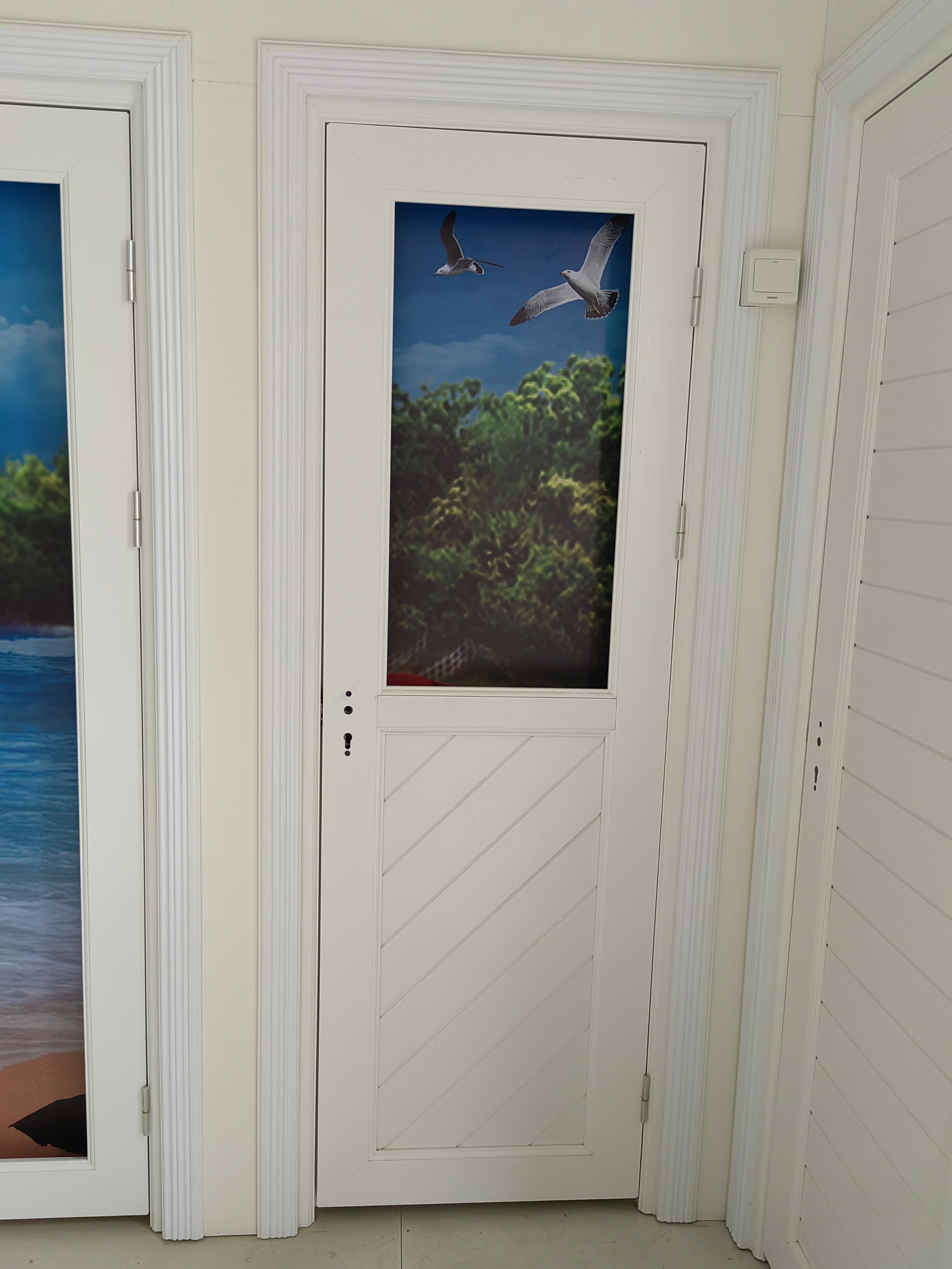 75-Series UPVC half-glazed half-panel casement door